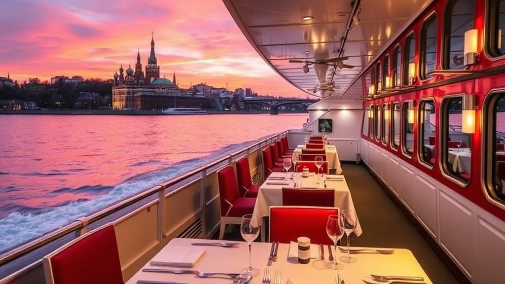 Ночной и дневной роман на воде: прогулка на теплоходе по Москве‑реке с рестораном